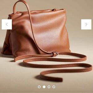 Anthropologie cognac copper tan Leather Crossbody Bag and clutch nwt